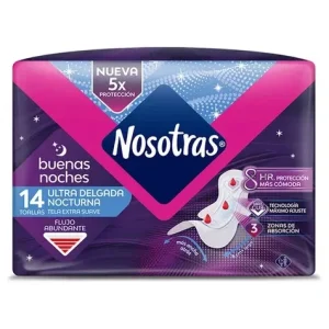 Nosotras Toallitas Buenas Noches Ultra Delgada x14