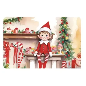 Mantel Individual Duende Bromista Sobre Repisa Chimenea