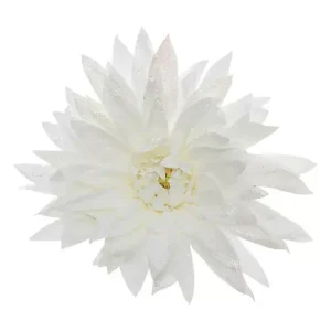Flor Dalia Brillante Blanco C/Pinza