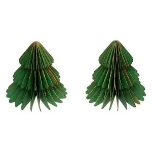 Set 2 Tarjeteros Papel de Mesa en Forma de Árbol Verde