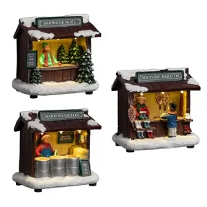 Aldea Navideña Mercado 3 LED Surtidos