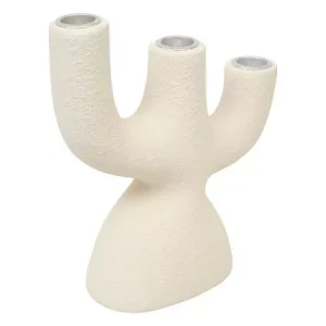Candelabro Cerámica  «Wonj» Blanco 32cm