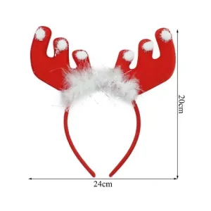 Diadema Navidad Cuernos Reno Pluma