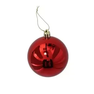 Bolas Navidad Rojo Brillo 6cm 12pcs