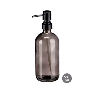 Dispensador de Jabón Cristal Redondo 500ML Gris