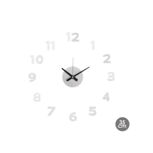 Reloj Pegatina Satinado Plata 35CM