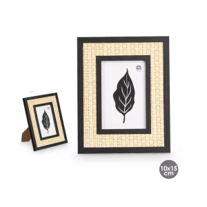 Portafotos Cuerda Negro 10x15cm