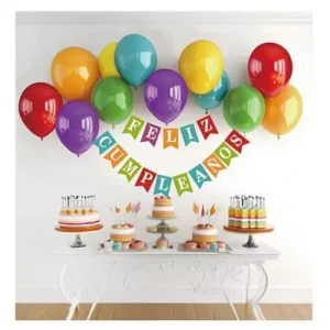 Guirnalda Feliz Cumpleaños Con Globos Multicolor 31PCS