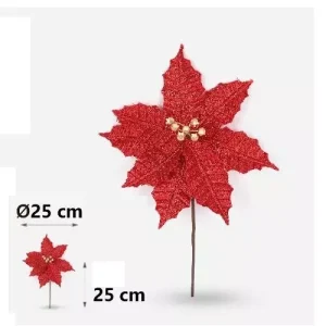 Flor De Navidad Rojo 25x25cm