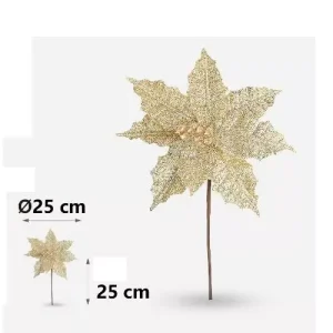 Flor De Navidad Oro 25x25cm