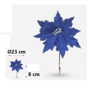 Flor De Navidad Azul 23x8cm