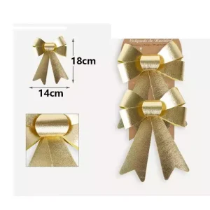 Lazo Navidad Oro Brillo 14x18cm 2pcs