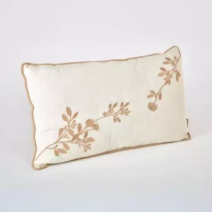 Cojín Algodón Calm Bordado Tostado 30x50cm