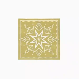 Servilletas 2 Capas Whinter Oro 25x25cm 30uds