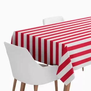 Mantel Papel Plegado Impermeable Rayas Rojo y Blanco 1,2X1,8M
