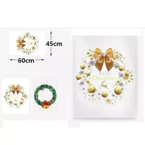 Pegatina Estática Navidad Corona 45x60cm