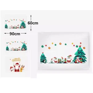 Pegatina Estática Navidad Árboles 60x90cm