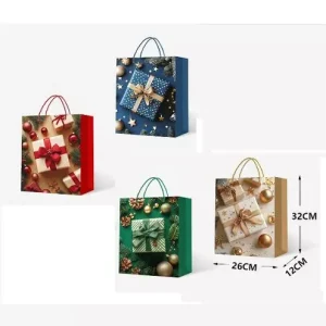 Bolsa De Regalo Navideña Caja 32x26x12cm