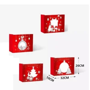 Bolsa De Regalo Navideña Rojo 26x32x10cm