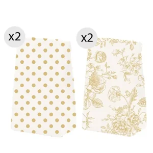 Juego 4 Bolsas Regalo Oro M