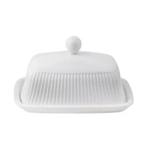 Mantequillera Porcelana Grabada