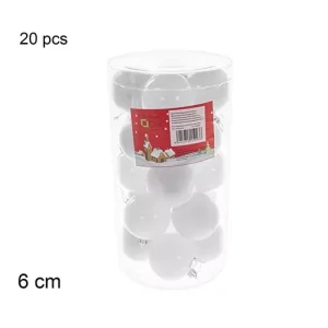 Bolas Navidad Blanca Brillo/Mate 6cm 20pcs