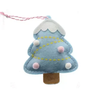 Colgante Fieltro Árbol Azul 8,5x10x1,5cm