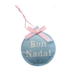 Colgante Bola Fieltro Azul Bon Nadal 8,5×9,5×1,5cm