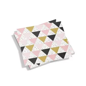 Servilletas Triángulos Rosas 20uds