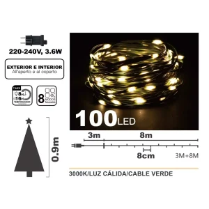 Luces Cuero 100L Cálida