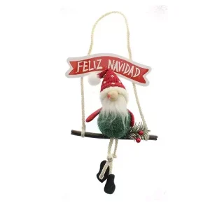 Colgante Columpio Merry Christmas Papa Noel 14.5x31cm