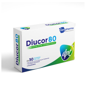 Diucor Telmisartán+Clortalidona 80Mg/12,5Mg X 30 Tabletas Dpt