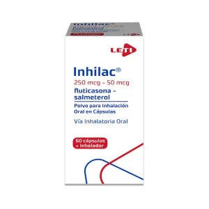 Inhilac Fluticasona + Salmeterol 250Mcg-50Mcg X Frasco X 60 Cápsulas + Inhalador Leti