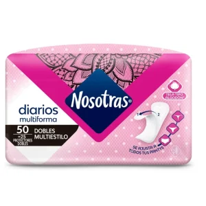 Nosotras Diarios Multiforma Dobles pack x25