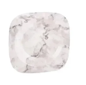 Plato Hondo Cuadrado de Ceramica con Diseño Marmolado